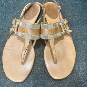 Gucci Tan and Brown Sandals